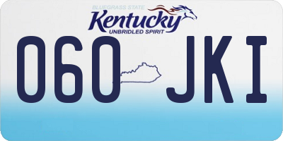 KY license plate 060JKI