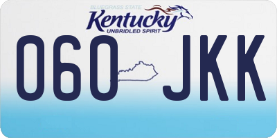 KY license plate 060JKK