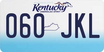 KY license plate 060JKL