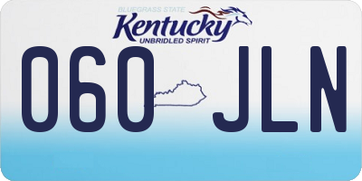 KY license plate 060JLN