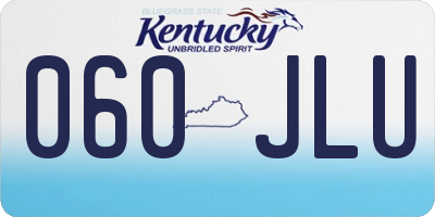 KY license plate 060JLU