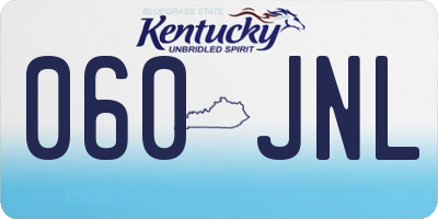 KY license plate 060JNL