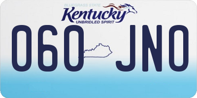 KY license plate 060JNO