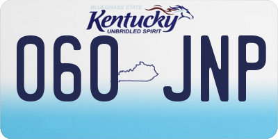 KY license plate 060JNP