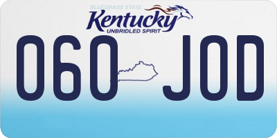 KY license plate 060JOD