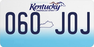 KY license plate 060JOJ