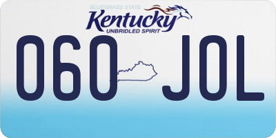 KY license plate 060JOL