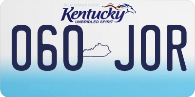 KY license plate 060JOR