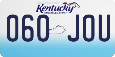 KY license plate 060JOU