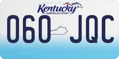 KY license plate 060JQC