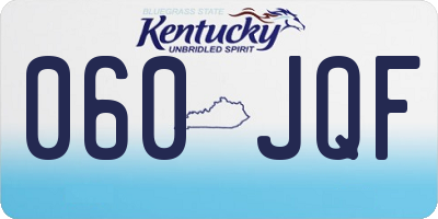 KY license plate 060JQF