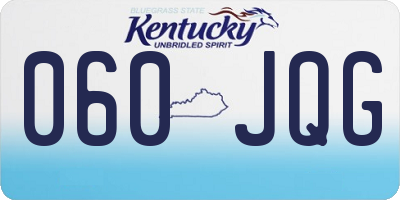 KY license plate 060JQG