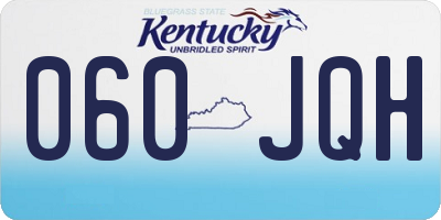 KY license plate 060JQH