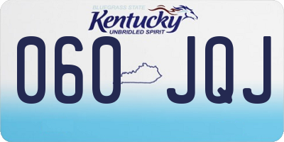 KY license plate 060JQJ