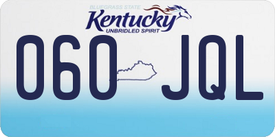 KY license plate 060JQL