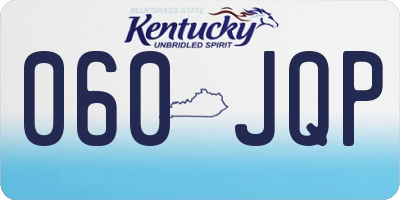 KY license plate 060JQP