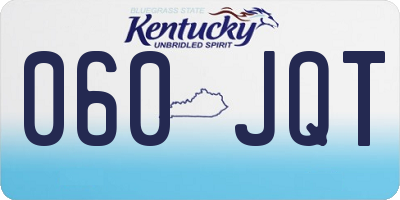 KY license plate 060JQT
