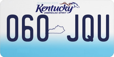 KY license plate 060JQU