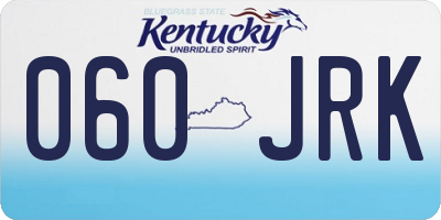 KY license plate 060JRK