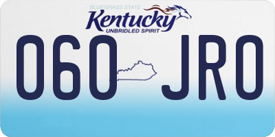 KY license plate 060JRO