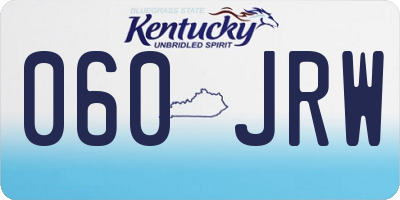 KY license plate 060JRW