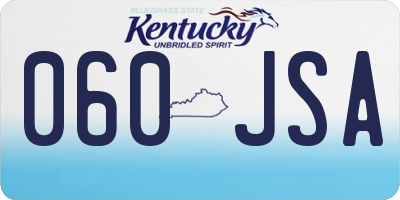 KY license plate 060JSA