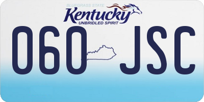 KY license plate 060JSC
