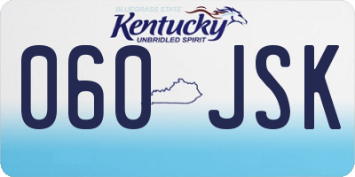 KY license plate 060JSK