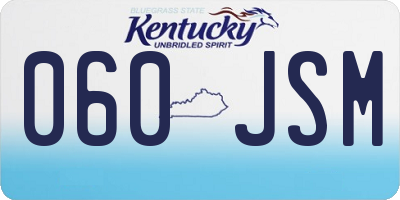 KY license plate 060JSM