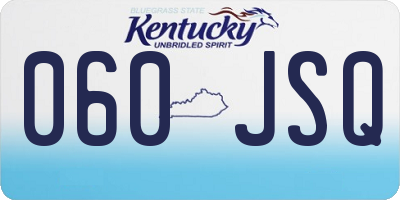 KY license plate 060JSQ