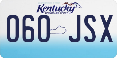 KY license plate 060JSX
