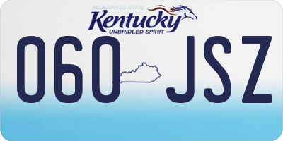 KY license plate 060JSZ