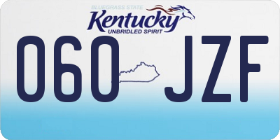 KY license plate 060JZF