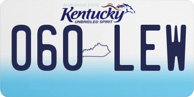 KY license plate 060LEW