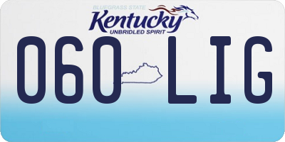 KY license plate 060LIG