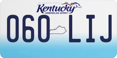 KY license plate 060LIJ