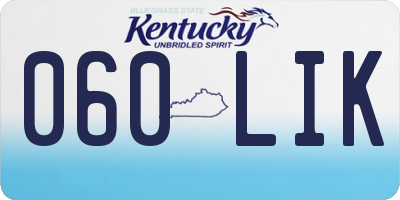 KY license plate 060LIK