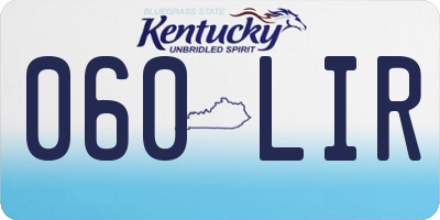 KY license plate 060LIR