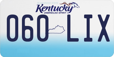 KY license plate 060LIX