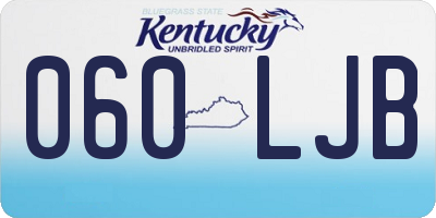 KY license plate 060LJB