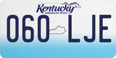 KY license plate 060LJE