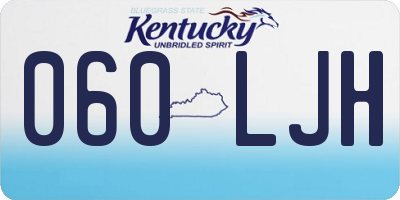 KY license plate 060LJH