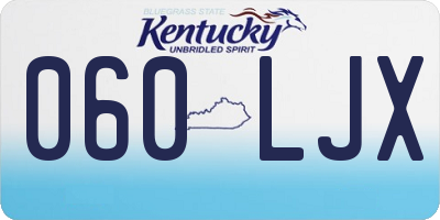 KY license plate 060LJX