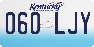 KY license plate 060LJY
