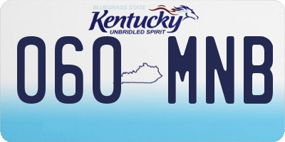 KY license plate 060MNB