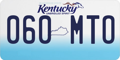 KY license plate 060MTO