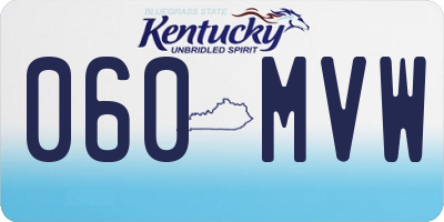 KY license plate 060MVW