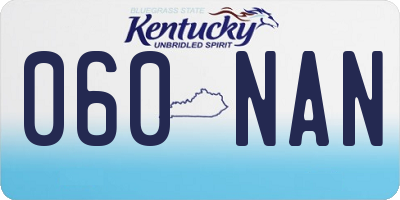 KY license plate 060NAN