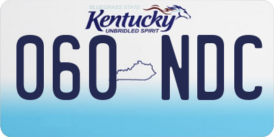 KY license plate 060NDC