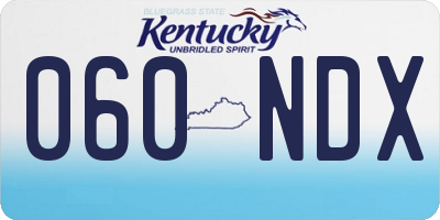 KY license plate 060NDX